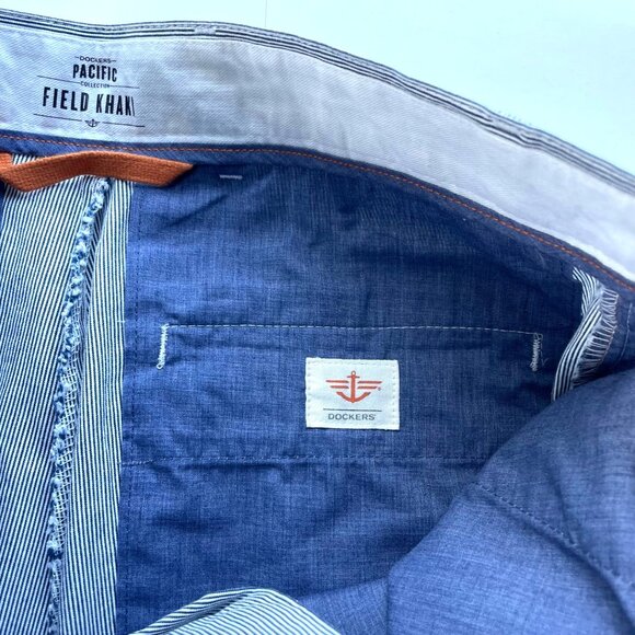 Dockers Pacific Field Khaki Classic Fit Flat Front Pants 30x30 Striped Casual - Picture 5 of 12